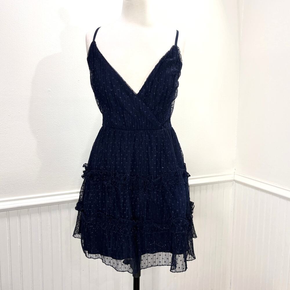 Speechless Size 5 Mini Dress Navy Tulle‎ Sparkle Hoco Cocktail Party Whimsigoth